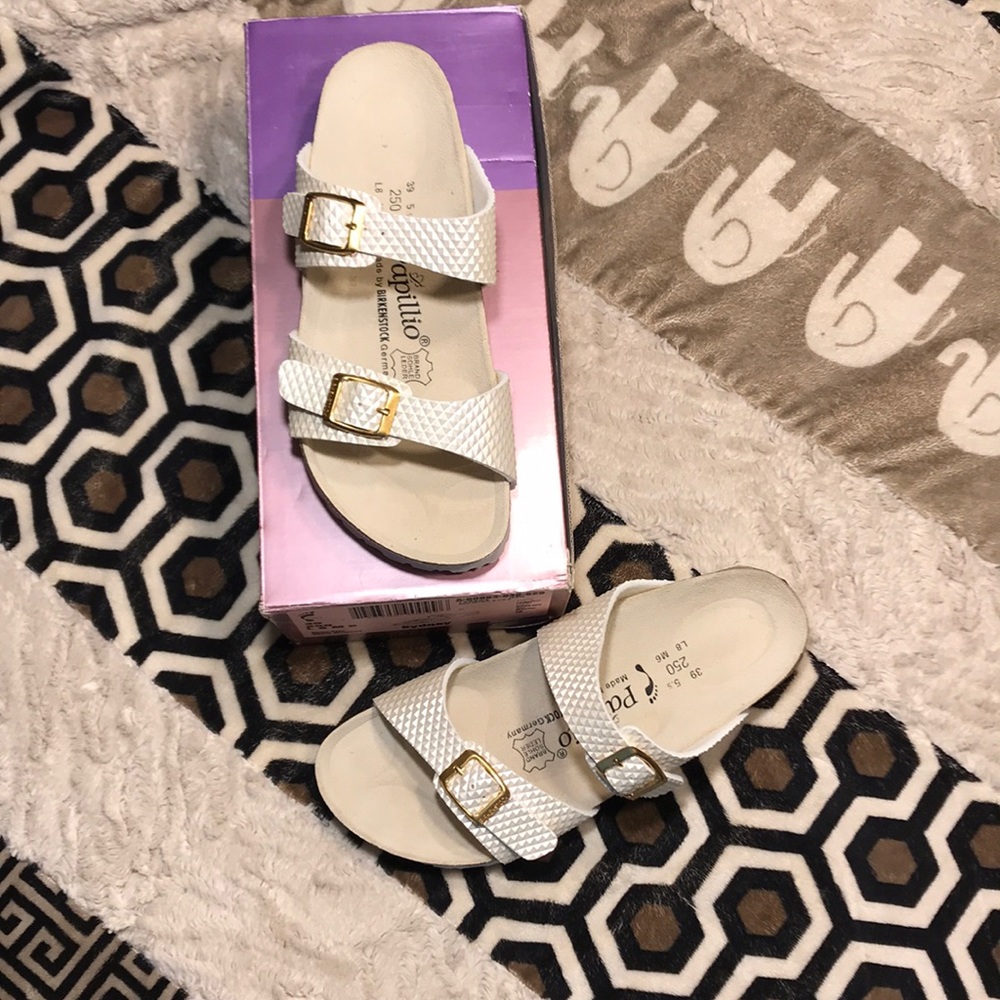 White diamond Papillio Birkenstock’s Sydney sandal